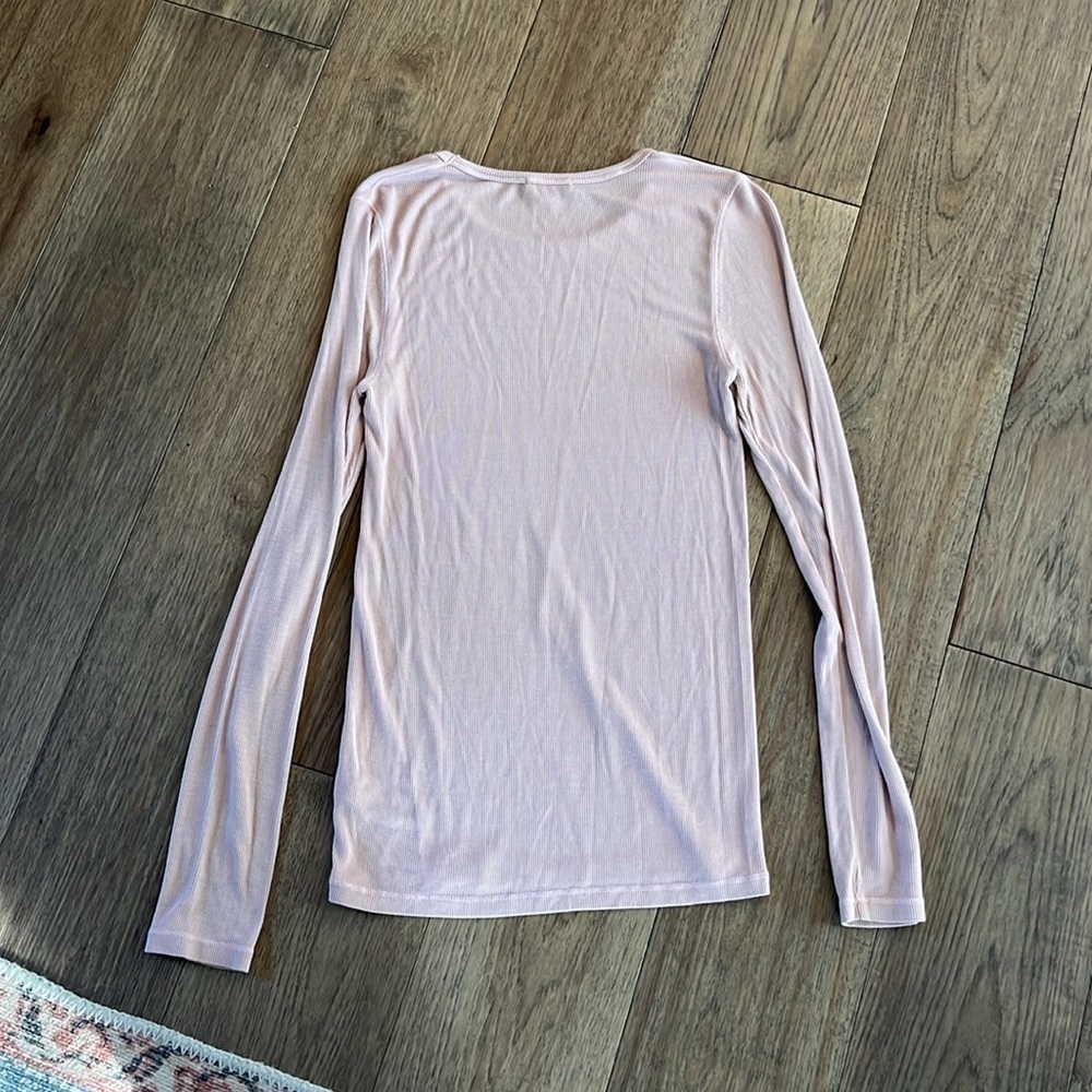 SPLENDID | The Classic Long Sleeve Tee in tan, size medium - Picture 4 of 4